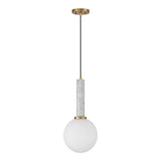 Savoy House 7-2902-1-264 One Light Pendant, White Marble w/Warm Brass (2)