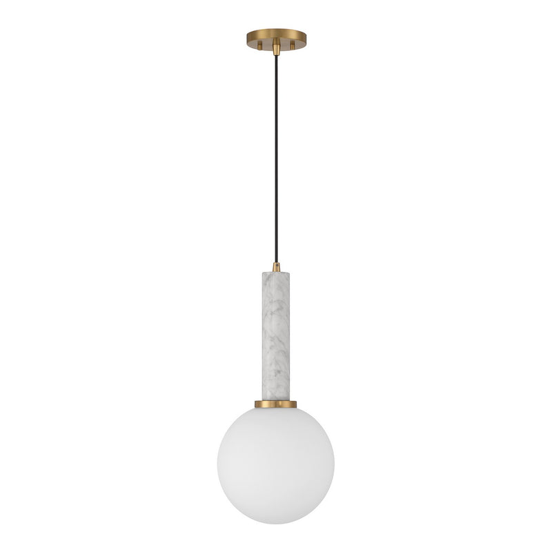 Savoy House 7-2902-1-264 One Light Pendant, White Marble w/Warm Brass (2)
