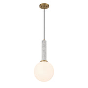 Savoy House 7-2902-1-264 One Light Pendant, White Marble w/Warm Brass (4)