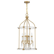 Savoy House 7-7714-4-195 Four Light Pendant, Warm Brass/Chrome (2)