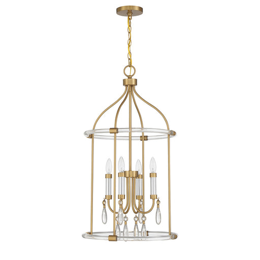 Savoy House 7-7714-4-195 Four Light Pendant, Warm Brass/Chrome (2)