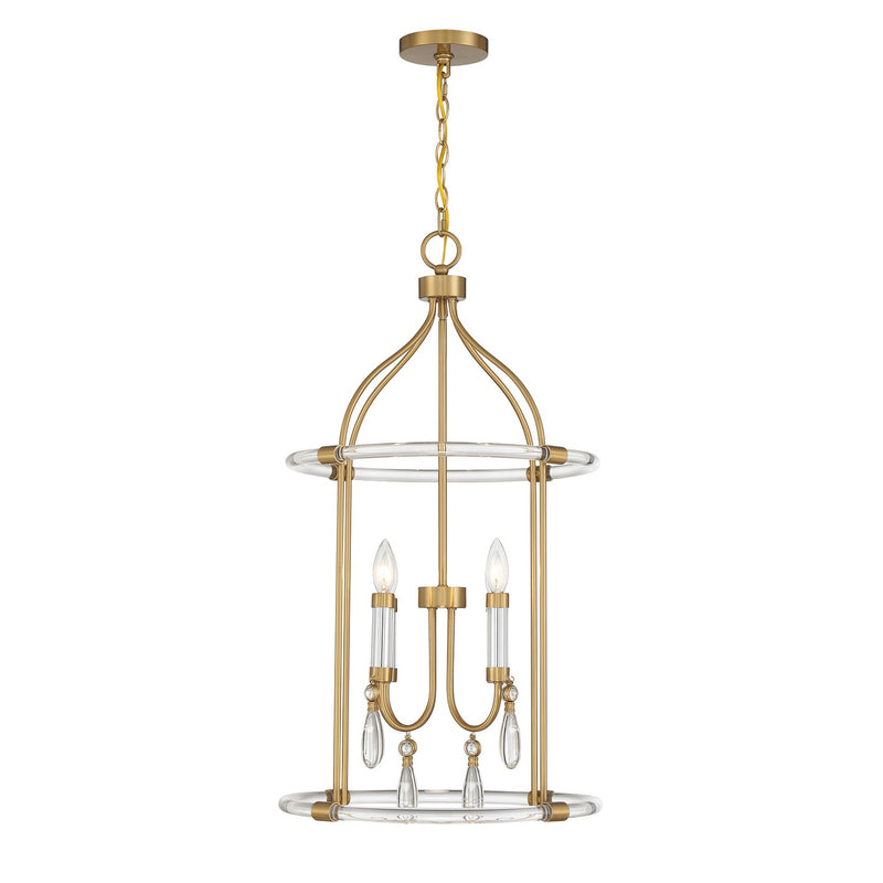 Savoy House 7-7714-4-195 Four Light Pendant, Warm Brass/Chrome (3)