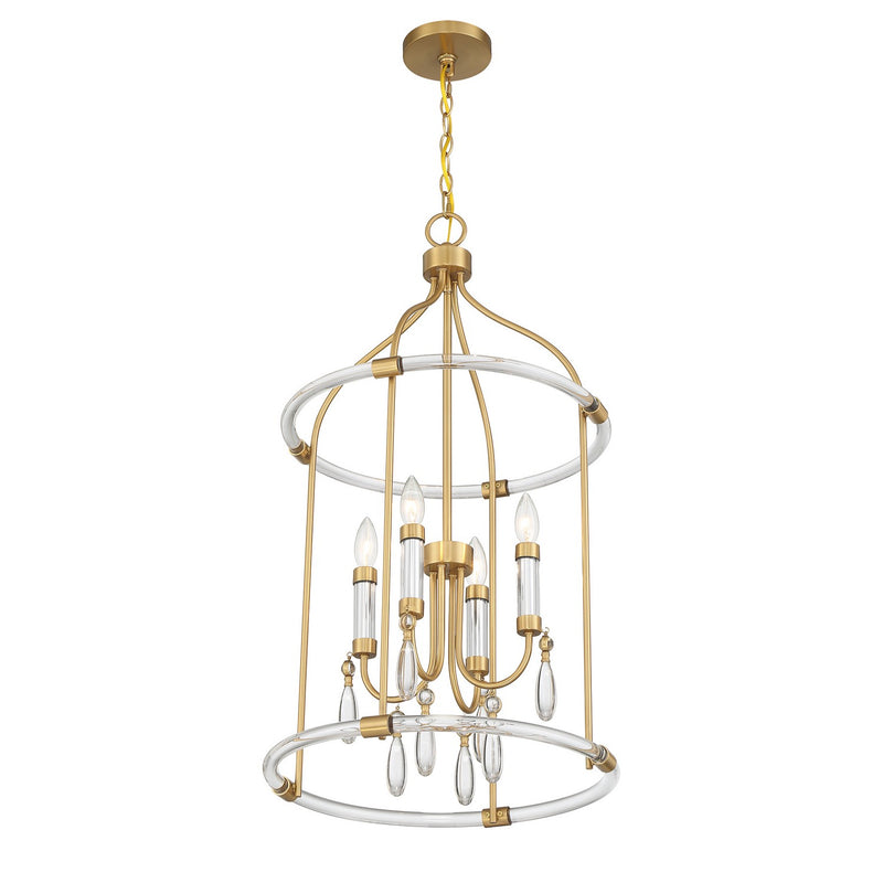 Savoy House 7-7714-4-195 Four Light Pendant, Warm Brass/Chrome (5)