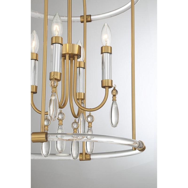 Savoy House 7-7714-4-195 Four Light Pendant, Warm Brass/Chrome (6)