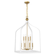 Savoy House 7-7800-8-142 Eight Light Pendant, White w/Warm Brass (2)