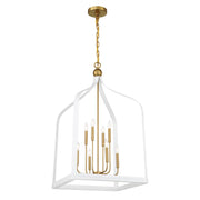 Savoy House 7-7800-8-142 Eight Light Pendant, White w/Warm Brass (3)