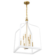 Savoy House 7-7800-8-142 Eight Light Pendant, White w/Warm Brass (4)