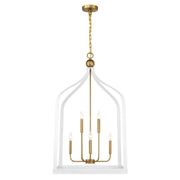 Savoy House 7-7800-8-142 Eight Light Pendant, White w/Warm Brass (5)
