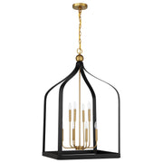 Savoy House 7-7800-8-143 Eight Light Pendant, Matte Black w/Warm Brass (2)