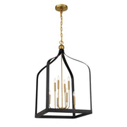 Savoy House 7-7800-8-143 Eight Light Pendant, Matte Black w/Warm Brass (3)