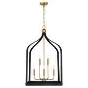 Savoy House 7-7800-8-143 Eight Light Pendant, Matte Black w/Warm Brass (5)