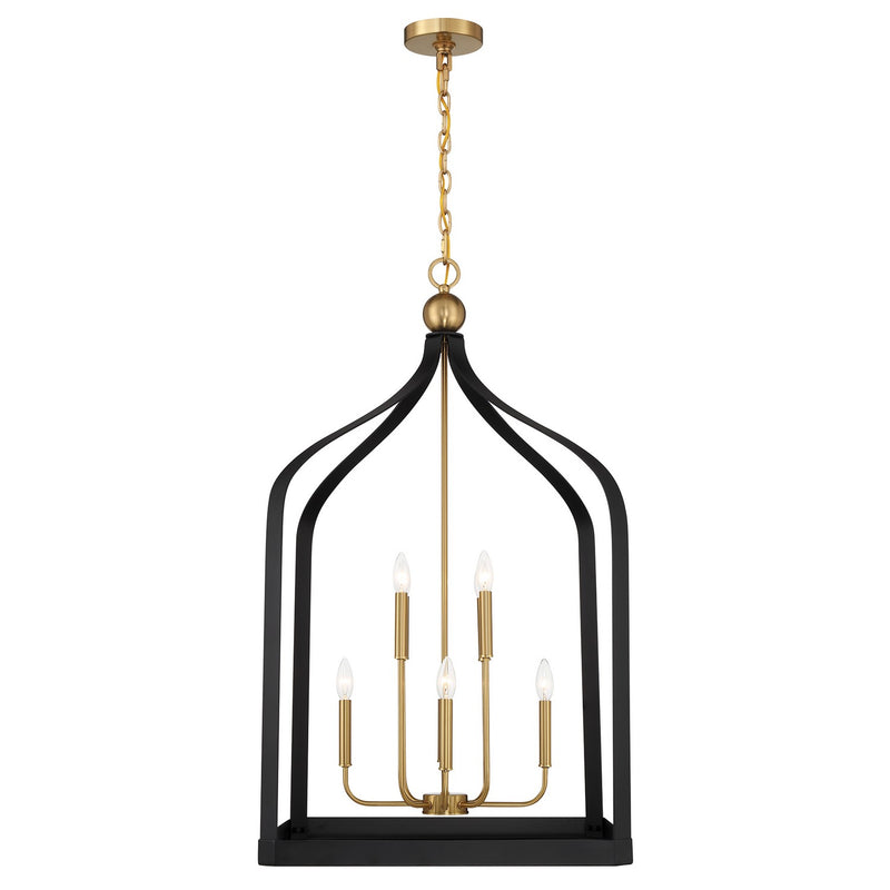 Savoy House 7-7800-8-143 Eight Light Pendant, Matte Black w/Warm Brass (5)