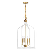 Savoy House 7-7802-4-142 Four Light Pendant, White w/Warm Brass (2)