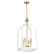 Savoy House 7-7802-4-142 Four Light Pendant, White w/Warm Brass (3)