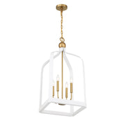 Savoy House 7-7802-4-142 Four Light Pendant, White w/Warm Brass (4)