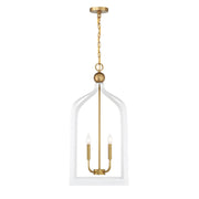 Savoy House 7-7802-4-142 Four Light Pendant, White w/Warm Brass (5)