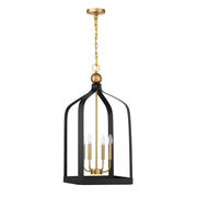 Savoy House 7-7802-4-143 Four Light Pendant, Matte Black w/Warm Brass (2)