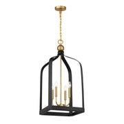 Savoy House 7-7802-4-143 Four Light Pendant, Matte Black w/Warm Brass (3)