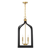 Savoy House 7-7802-4-143 Four Light Pendant, Matte Black w/Warm Brass (5)