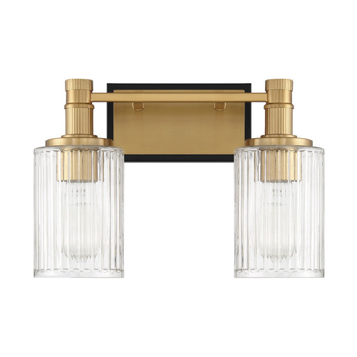 Savoy House 8-1102-2-143 Two Light Bathroom Vanity, Matte Black w/Warm Brass (2)
