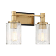 Savoy House 8-1102-2-143 Two Light Bathroom Vanity, Matte Black w/Warm Brass (3)