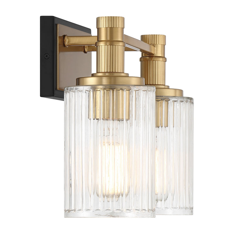 Savoy House 8-1102-2-143 Two Light Bathroom Vanity, Matte Black w/Warm Brass (5)