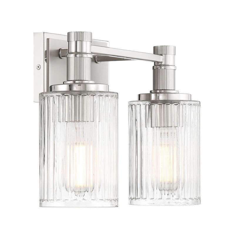 Savoy House 8-1102-2-146 Two Light Bathroom Vanity, Silver/Polished Nickel (4)