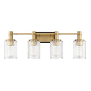Savoy House 8-1102-4-143 Four Light Bathroom Vanity, Matte Black w/Warm Brass (2)