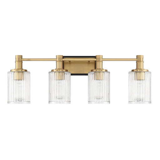Savoy House 8-1102-4-143 Four Light Bathroom Vanity, Matte Black w/Warm Brass (2)