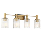 Savoy House 8-1102-4-143 Four Light Bathroom Vanity, Matte Black w/Warm Brass (3)
