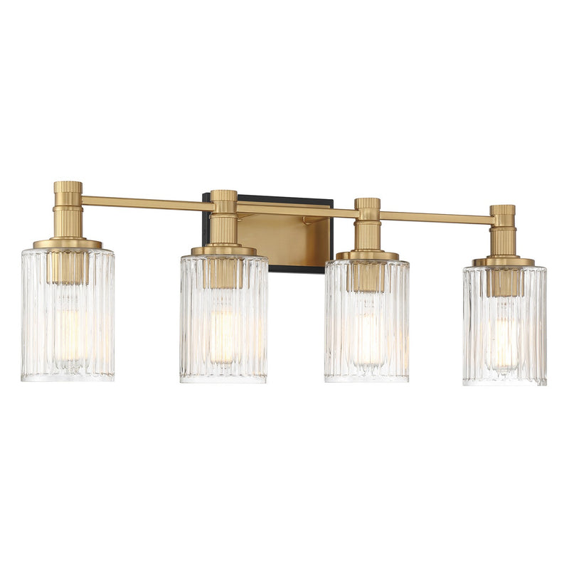 Savoy House 8-1102-4-143 Four Light Bathroom Vanity, Matte Black w/Warm Brass (3)