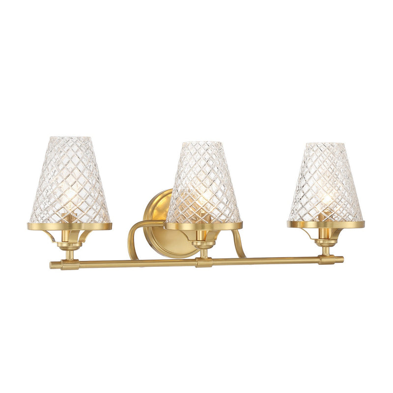 Savoy House 8-3596-3-322 Three Light Bathroom Vanity, Warm Brass (3)