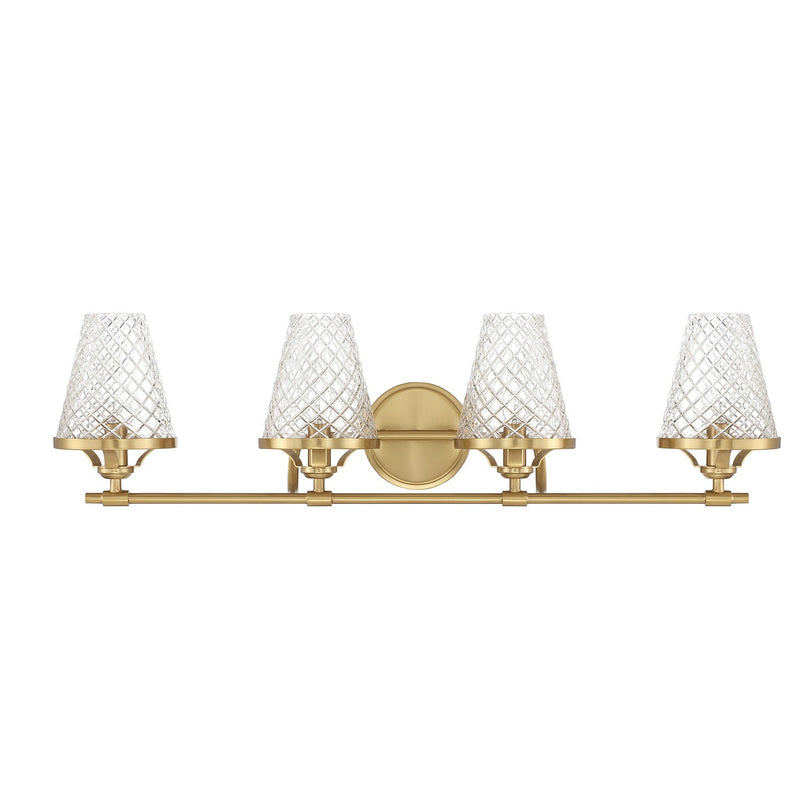 Savoy House 8-3596-4-322 Four Light Bathroom Vanity, Warm Brass (2)
