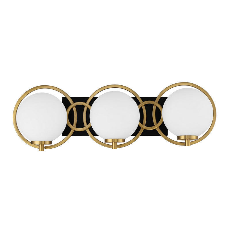 Savoy House 8-6180-3-143 Three Light Bathroom Vanity, Matte Black w/Warm Brass (2)