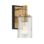 Savoy House 9-1102-1-143 One Light Bathroom Vanity, Matte Black w/Warm Brass (4)