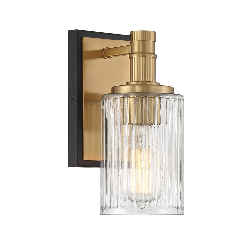 Savoy House 9-1102-1-143 One Light Bathroom Vanity, Matte Black w/Warm Brass (4)
