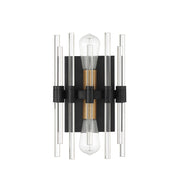 Savoy House 9-1935-2-143 Two Light Wall Sconce, Matte Black w/Warm Brass (2)