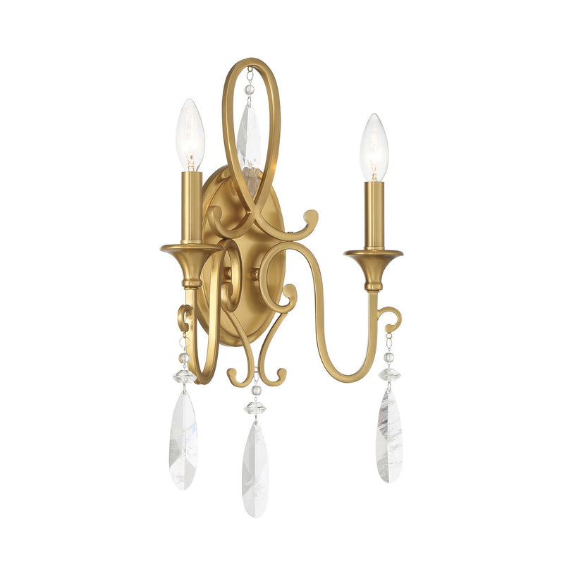 Savoy House 9-2704-2-322 Two Light Wall Sconce, Warm Brass (3)