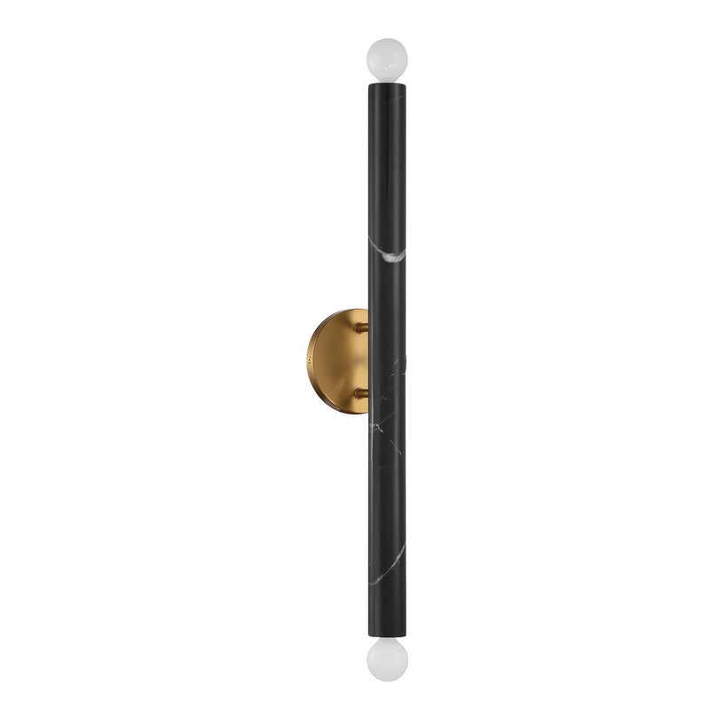 Savoy House 9-2901-2-263 Two Light Wall Sconce, Black Marble w/Warm Brass (2)