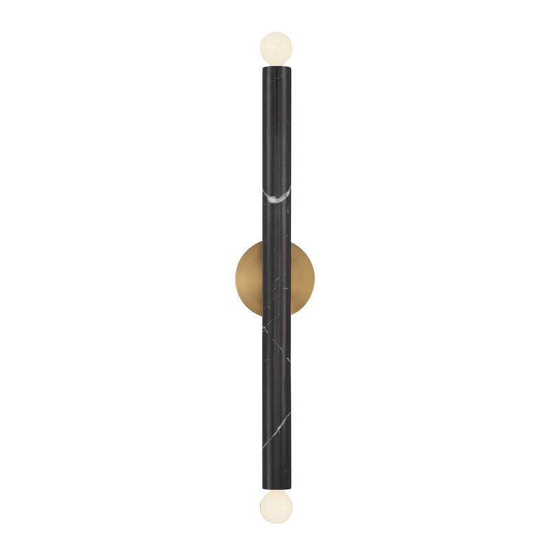 Savoy House 9-2901-2-263 Two Light Wall Sconce, Black Marble w/Warm Brass (3)