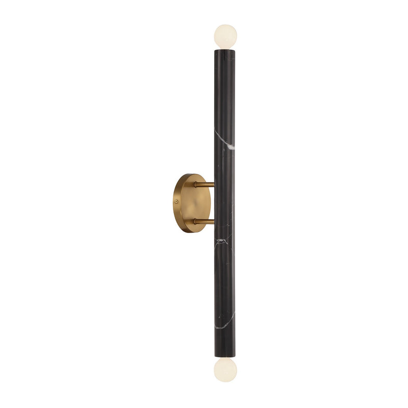 Savoy House 9-2901-2-263 Two Light Wall Sconce, Black Marble w/Warm Brass (4)