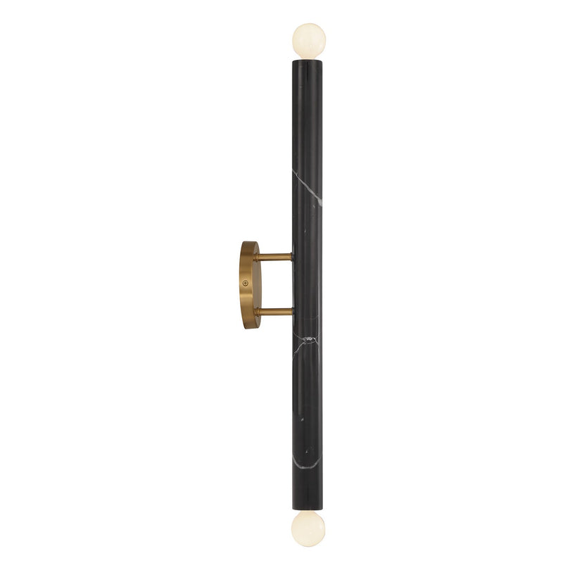 Savoy House 9-2901-2-263 Two Light Wall Sconce, Black Marble w/Warm Brass (5)