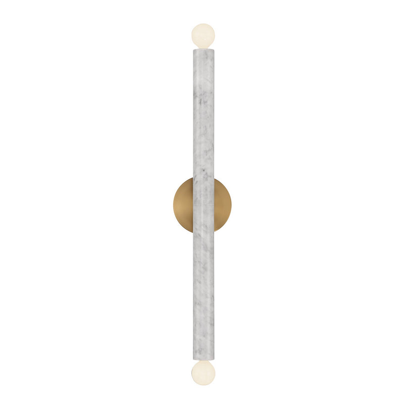 Savoy House 9-2901-2-264 Two Light Wall Sconce, White Marble w/Warm Brass (3)