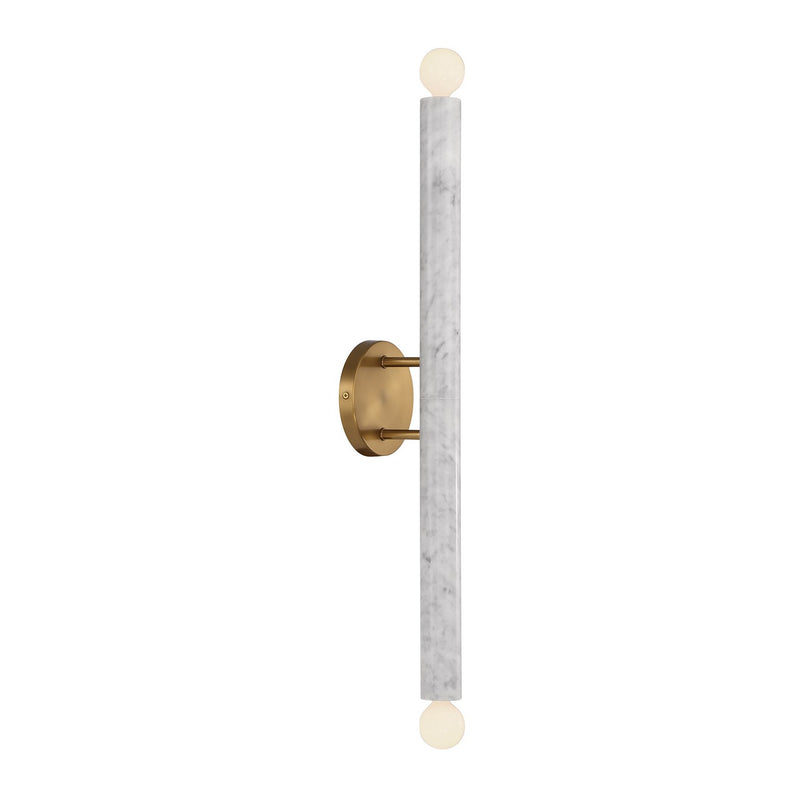 Savoy House 9-2901-2-264 Two Light Wall Sconce, White Marble w/Warm Brass (4)