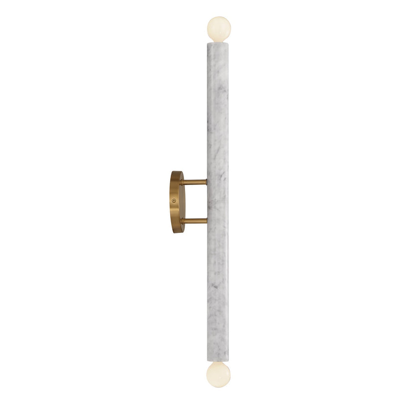Savoy House 9-2901-2-264 Two Light Wall Sconce, White Marble w/Warm Brass (5)