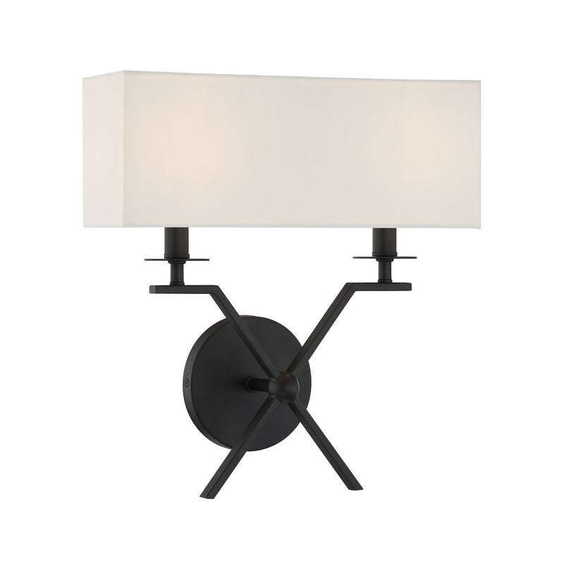 Savoy House 9-3305-2-89 Two Light Wall Sconce, Matte Black (3)