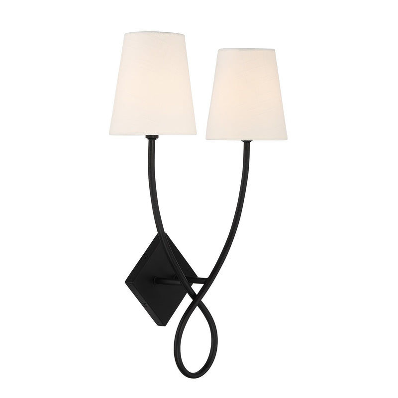 Savoy House 9-4928-2-89 Two Light Wall Sconce, Matte Black (4)