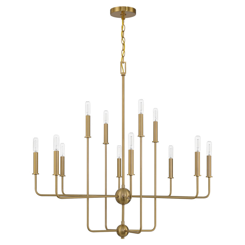 Savoy House 1-4046-12-322 12 Light Chandelier, Warm Brass (2)