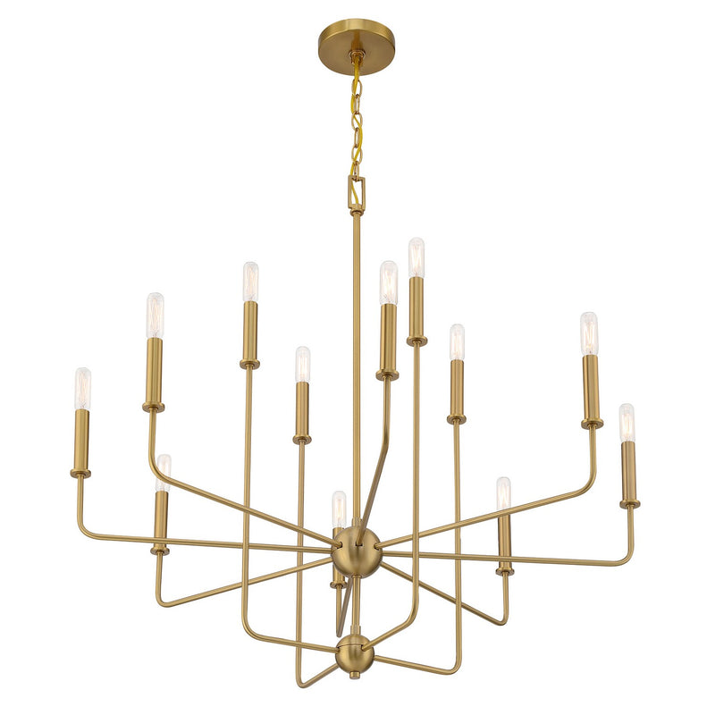 Savoy House 1-4046-12-322 12 Light Chandelier, Warm Brass (4)