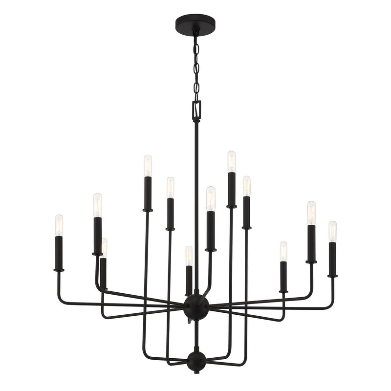 Savoy House 1-4046-12-89 12 Light Chandelier, Matte Black (3)
